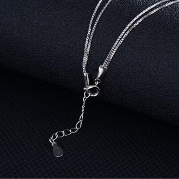 NEW 925 Sterling Silver Diamond Cube Necklace A - Picture 9 of 10